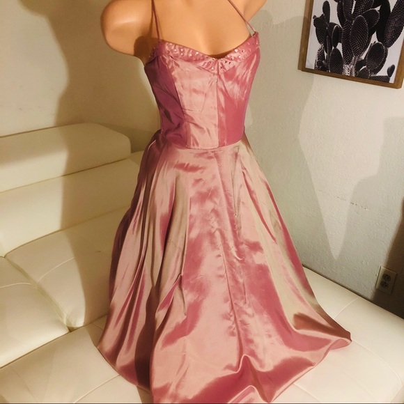 Betsey Johnson satin midi twirl 50’s rhinestone - Picture 2 of 5